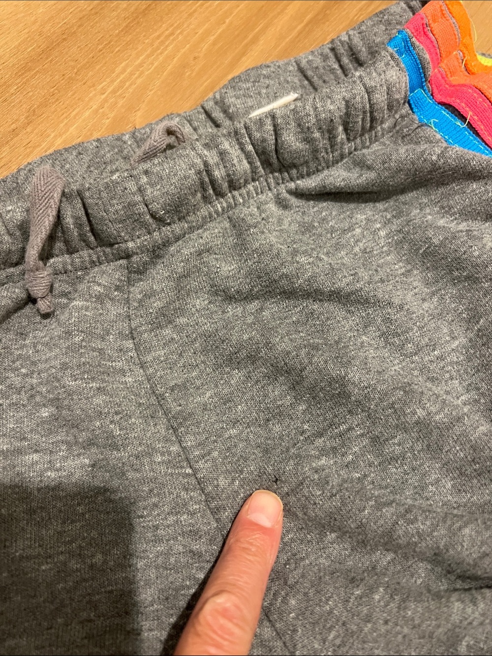 Aviator Nation Gray Jogger Sweatpants with Rainbow Side Stripes. Size M - Picture 3 of 5